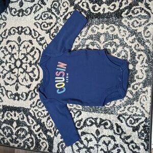 NWOT  Carter's long  sleeve bodysuit. Cousin squad. Size: NB
